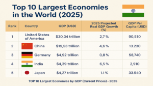 विश्व की टॉप 10 सबसे बड़ी अर्थव्यवस्थाएँ (2025)