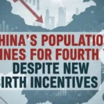 China की आबादी में लगातार चौथे साल भारी गिरावट