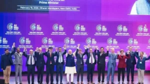 भारत एआई शिखर सम्मेलन 2026 में ‘नई दिल्ली फ्रंटियर एआई इम्पैक्ट प्रतिबद्धताएँ’ लॉन्च