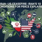 ईरान-अमेरिका संघर्ष-विराम: शांति के लिए ईरान की 10 शर्तें — विस्तार से